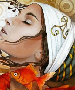 Girl With Fishes By Sophie Wilkins Diamond Painting