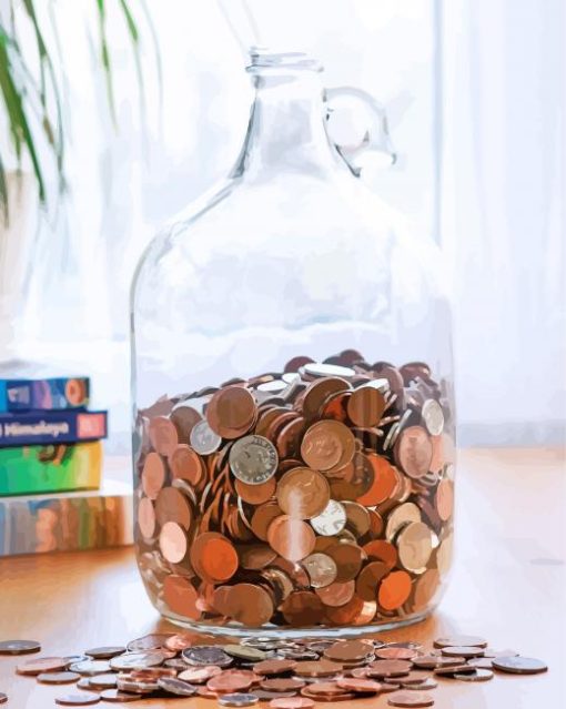 Glass Money Coins Jar Diamond Painting