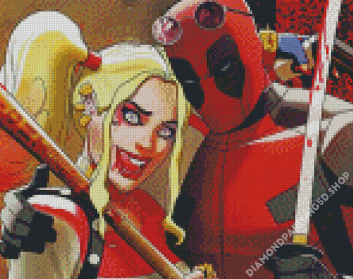 Harley And Deadpool Diamond Painting