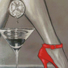 Monochrome Red Shoes Diamond Painting