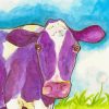 Purple Cow Diamond Painting