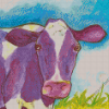 Purple Cow Diamond Painting