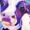 Purple Cow Close Up Diamond Painting