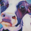 Purple Cow Close Up Diamond Painting