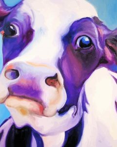 Purple Cow Close Up Diamond Painting