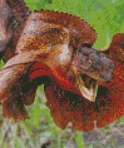 Red Frilled Dragon Diamond Painting