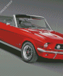Red Mustang car 1967 Diamond Painting