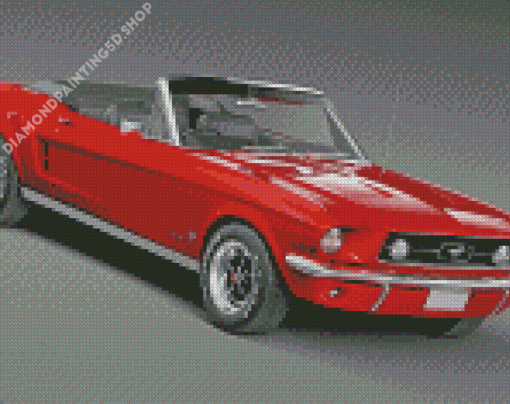 Red Mustang car 1967 Diamond Painting