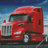 Red Peterbilt Semi Diamond Painting