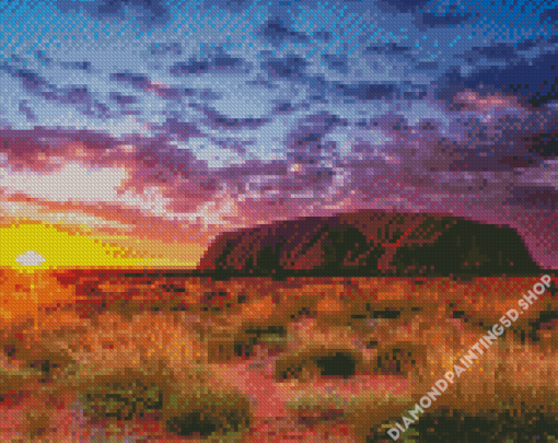 Sunset Time In Australian Outback Diamond Painting