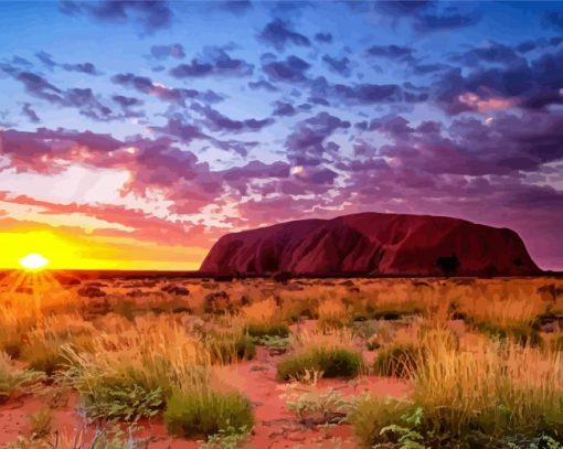 Sunset Time In Australian Outback Diamond Painting