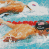 Swimmers In Swimming Competition Diamond Painting