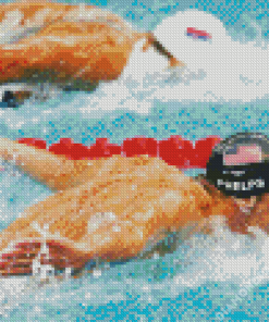 Swimmers In Swimming Competition Diamond Painting