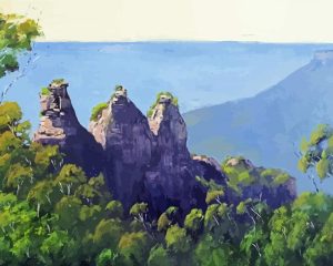 Aesthetic Blue Mountains Diamond Painting