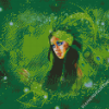 Aesthetic Green Lady Art Diamond Painting