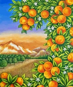 Aesthetic Orange Grove Art Diamond Painting