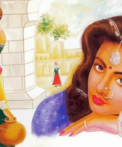 Aesthetic Rajasthani Girl Diamond Painting