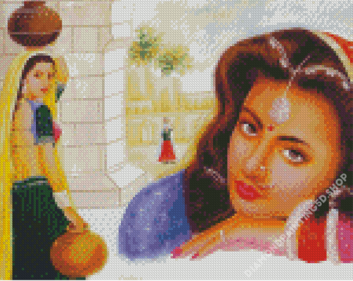 Aesthetic Rajasthani Girl Diamond Painting