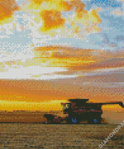 Aesthetic Sunset Harvest Diamond Painting