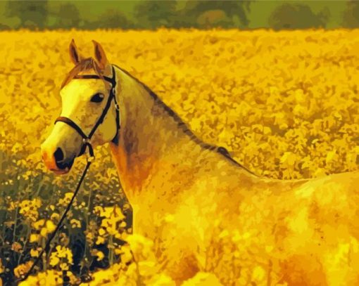 Aesthetic Yellow Horse Diamond Painting