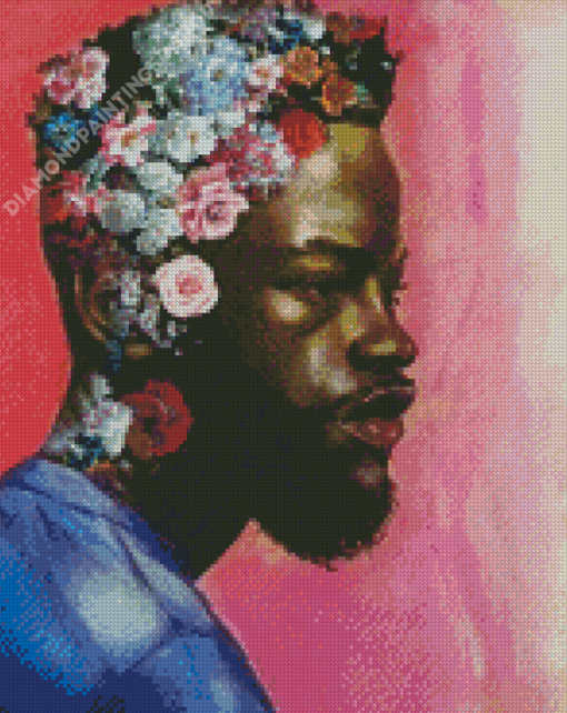 African Floral Man Diamond Painting