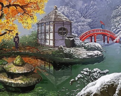 Asian Garden Landscape Diamond Painting