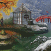 Asian Garden Landscape Diamond Painting