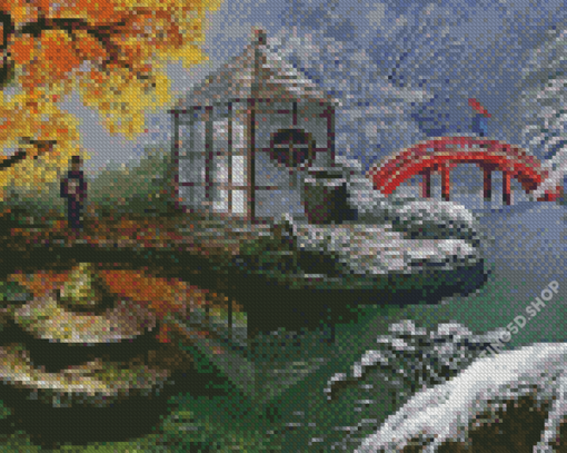 Asian Garden Landscape Diamond Painting