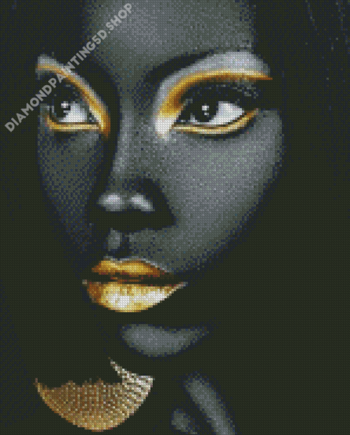 Black And White Gold Woman Diamond Painting