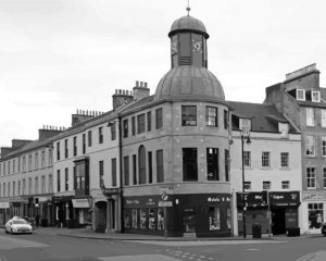 Black And White Cupar Streets Diamond Painting