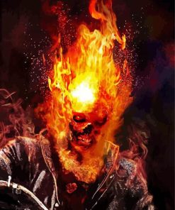 Blazing Skull Ghost Rider Diamond Painting