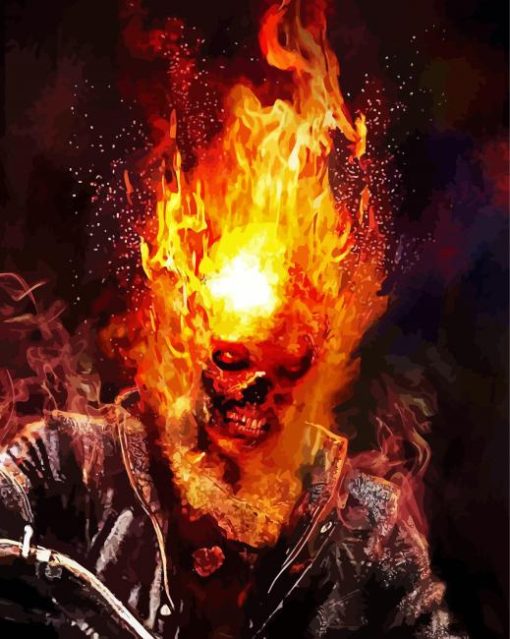 Blazing Skull Ghost Rider Diamond Painting