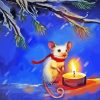 Christmas Mouse With Candle Diamond Painting