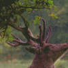 Deer Head In Rain Diamond Painting