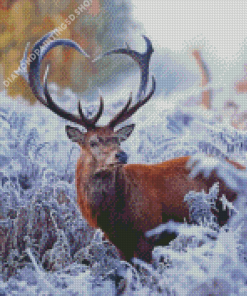 Deer Heart In Winter Diamond Painting