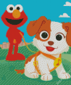 Elmo And Puppy Diamond Painting