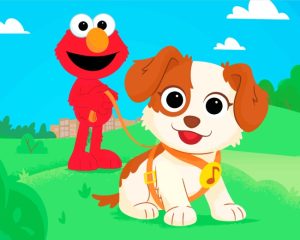 Elmo And Puppy Diamond Painting