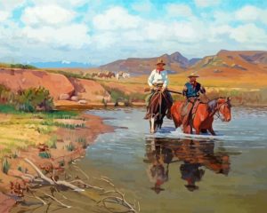 Fording The Big Horn Richard Lorenz Diamond Painting