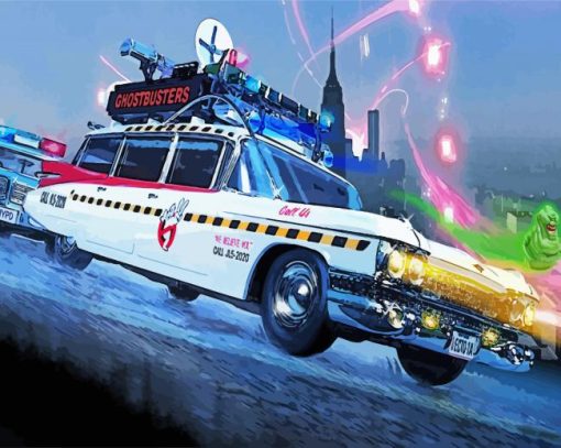 Ghostbusters Ecto 1 Art Diamond Painting