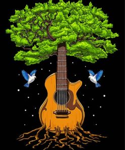 Guitar Tree Art Diamond Painting