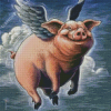 Happy Pig With Wings Diamond Painting