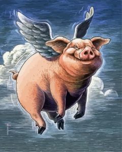 Happy Pig With Wings Diamond Painting