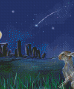 Hare And Moon Art Diamond Painting