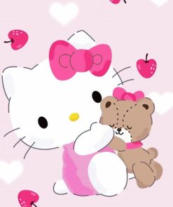 Hello Kitty And Teddy Bear Diamond Painting