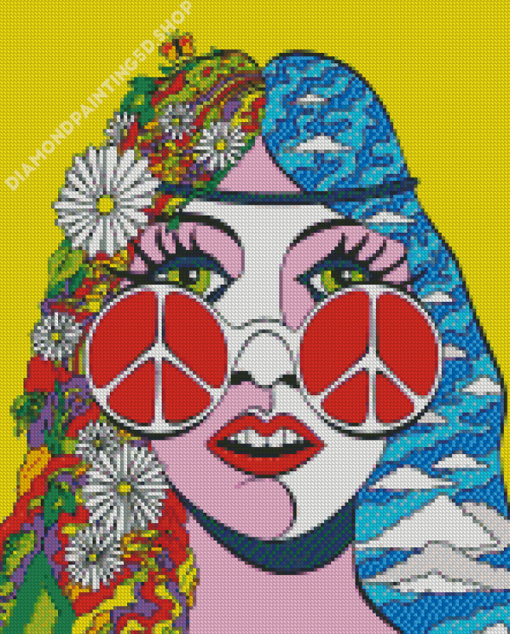 Hippie Girl Art Diamond Painting