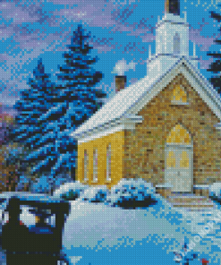 Horse And Carriage In Snow Diamond Painting