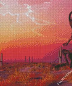 Kokopelli With Sunset Diamond Painting