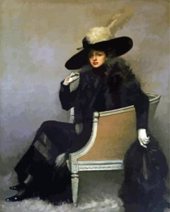 Lady In Black Clothes Diamond Painting