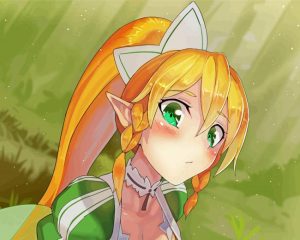 Leafa Online Game Character Art Diamond Painting