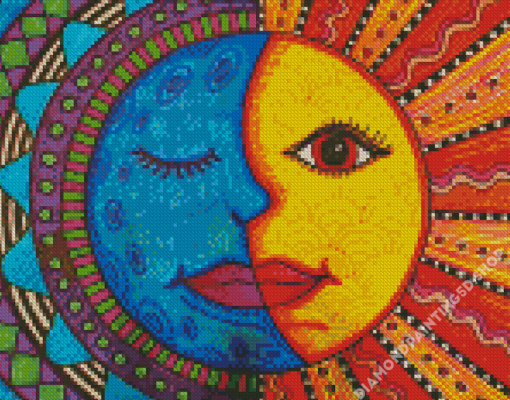 Mandala Sun Moon Diamond Painting
